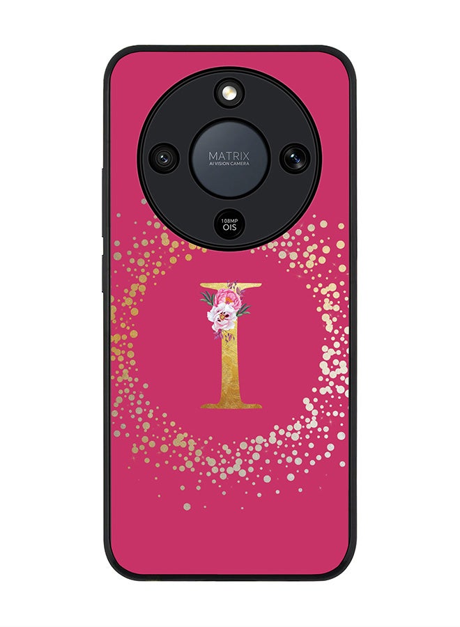 For Honor X9d / Magic8 Lite / X70 Case,Slim fit Camera Protection, Shockproof Thin Phone cover  - Custom Monogram Floral - I ( Deep Pink )